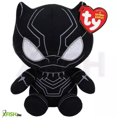 Ty beanie babies plüss figura marvel black panther, 15 cm