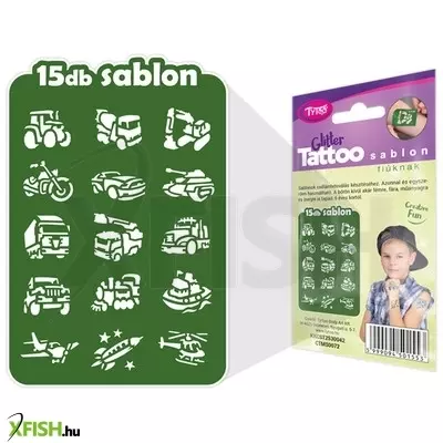 Tytoo járműves sablon szett 15 db-os