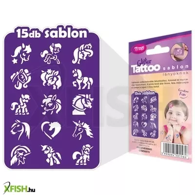 tytoo lovak és unikornisok sablon szett 15 db-os