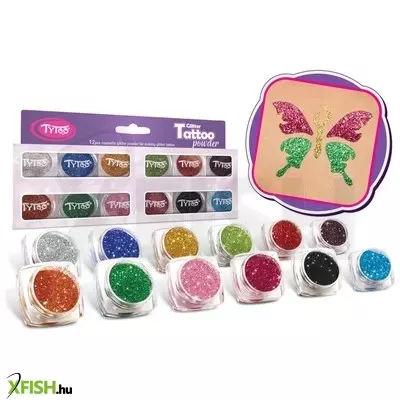 Tytoo csillámpor szett 12db legszebb színek válogatása