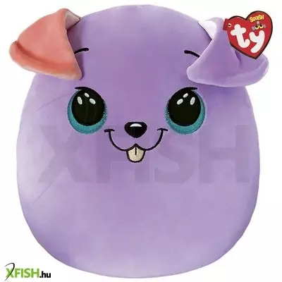 ty squishy beanies párna alakú plüss figura bitsy, 30 cm - lila kutya