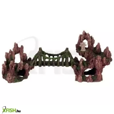 Egyéb vegyes hegyi függőhíd akvárium dekoráció - 87833 (38x12x19cm)