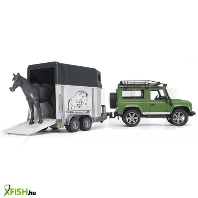 Bruder land rover defender kombi lószállító pótkocsival és 1 lóval