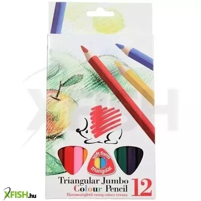 ico 12 db-os háromszögletű vastag színes ceruza