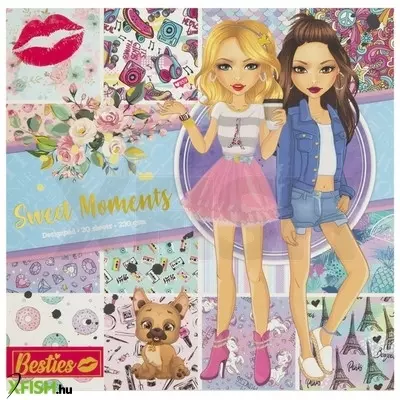 Grafix besties - sweet moments 25x25 cm színes lapok a divattervezőhöz, 20 db
