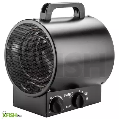 Neotools ipari elektormos hősugárzó termosztáttal 3kw, ipari, szabadonálló, 291 m3/h