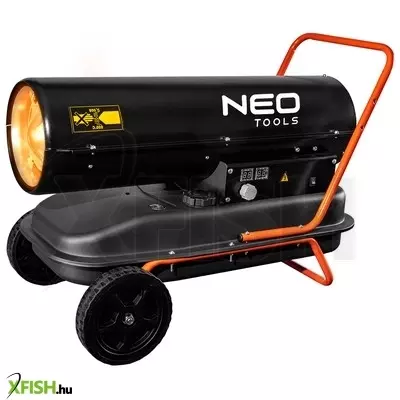 Neotools gázolajos hőlégbefúvó, 30kw, 34l, fogyasztás 2.8l / h, teljesítmény 750 m3 / h, kerekekkel