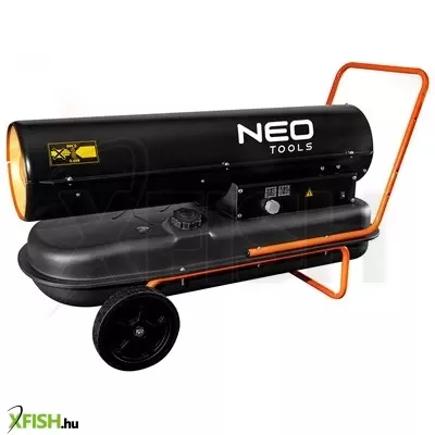 Neotools gázolajos hőlégbefúvó, 50kw, 50l, fogyasztás 4.7l / h, teljesítmény 1100 m3 / h, kerekekkel