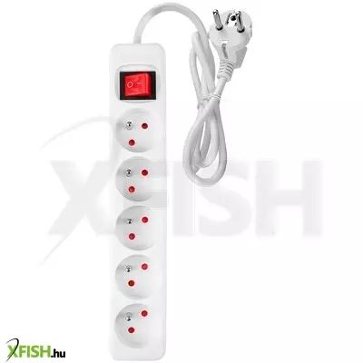 Neotools hálózati elosztó, kapcsolós, 5 aljzat, 1,5m/ 3x1,5mm2 kábel, fehér