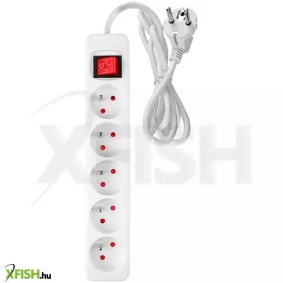 Neotools hálózati elosztó, kapcsolós, 5 aljzat, 3m/ 3x1,5mm2 kábel, fehér