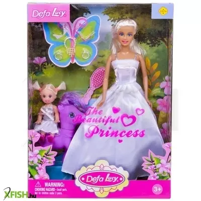 Defa lucy hercegnő baba kislánnyal és pónival - többféle