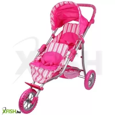 melogo háromkerekű iker babakocsi - rózsaszín