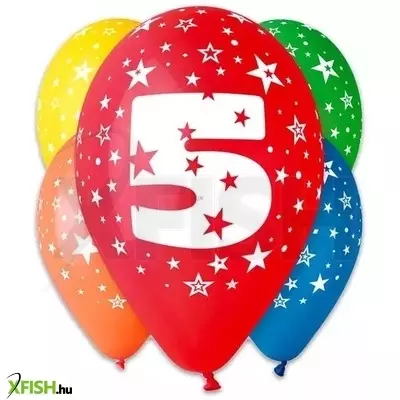 Színes számos lufi 5 darabos - 5