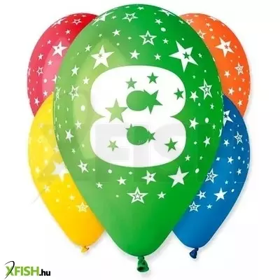 Színes számos lufi 5 darabos - 8