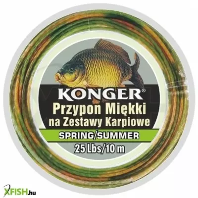 Konger Team Carp Soft Leader Spring Summer Bojlis Előkezsinór 10m 25Lbs