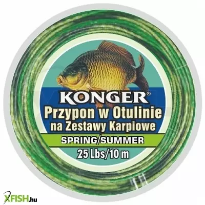 Konger Team Carp Leader Semi Stiff Skin Line Spring Summer Fonott Előkezsinór 10m 35Lbs