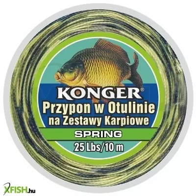 Konger Team Carp Leader Semi Stiff Skin Line Spring Fonott Előkezsinór 10m 45Lbs