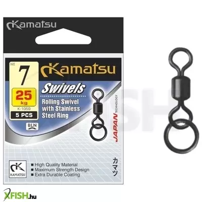 Kamatsu Swivel With Stainless Steel Ring K1059 Karikás Forgó 7-es 25Kg 5db/csomag