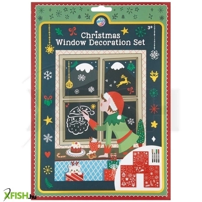 Grafix karácsonyi ablakdíszítő szett 3 db a4 sablonnal, 4 filctollal