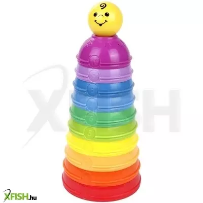 Fisher-price 10 darabos színes csészepiramis