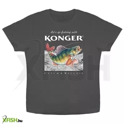 Konger Perch Sügér Póló Szürke L