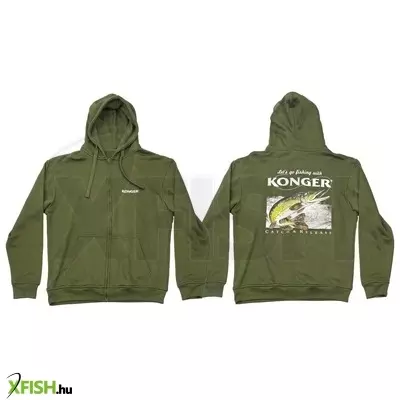 Konger Hoodie Pike Kapucnis Pulóver Csuka Zöld Xl