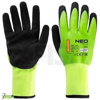 Neotools munkakesztyű, aquawinter, hőszigetelt, vízálló, dupla latex bevonatú poliészter, 11