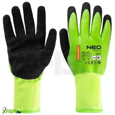 Neotools munkakesztyű, aquawinter, hőszigetelt, vízálló, dupla latex bevonatú poliészter, 8