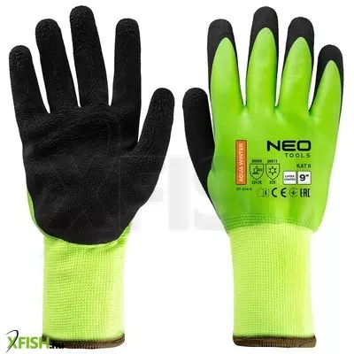 Neotools munkakesztyű, aquawinter, hőszigetelt, vízálló, dupla latex bevonatú poliészter, 9