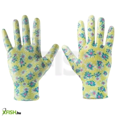 Kertész kesztyű, nitril bevonat, virágmintás, 4131x, 7, légáteresztő felsőrész