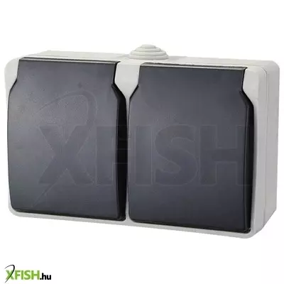 Gao aquatop 9872h falon kívüli dugalj, 2 db aljzat, 16 a, ip54, szürke