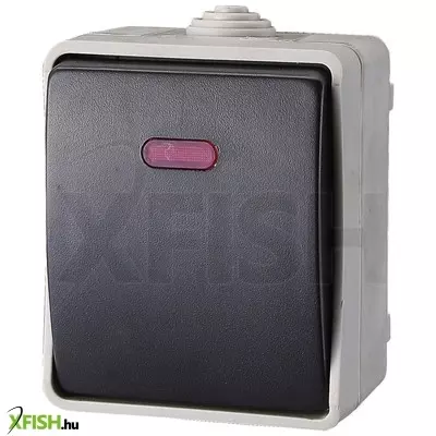 Gao aquatop 9877h falon kívüli nyomókapcsoló, 1 billenő, 10 a, ip54, szürke, jelzőfény