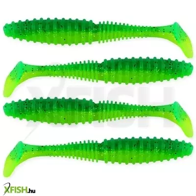 nevis zander power shad 10cm 4db/cs (zöld-csillám) gumihal