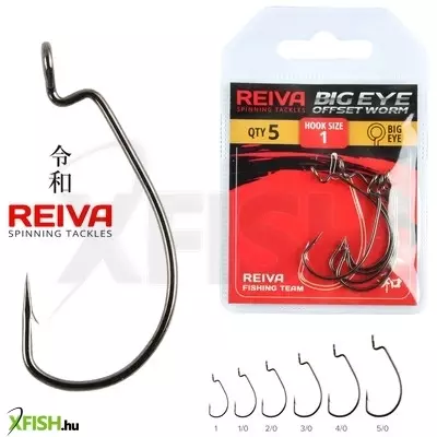 Reiva Offset Worm Big Eye Horog 1-es 5db/csomag