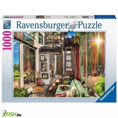 Ravensburger puzzle 1000 db - vöröserdő, házikó