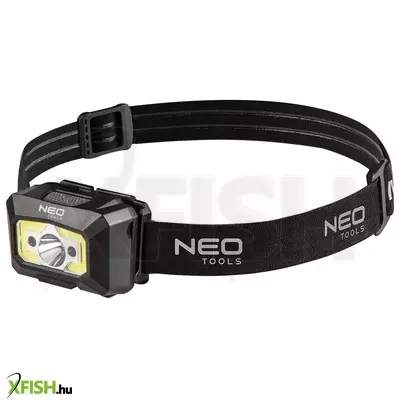 neotools fejlámpa, tölthető, usb, 250 lum, cob led + mozgásérzékelővel