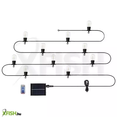 Neotools kerti fényfűzér, napelemes, 6,5m, 10db led, távirányító