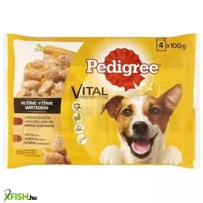 pedigree alutasakos 4 pack adult marha+nyúl,pulyka+répa 100g multipack, 13 db/csomag