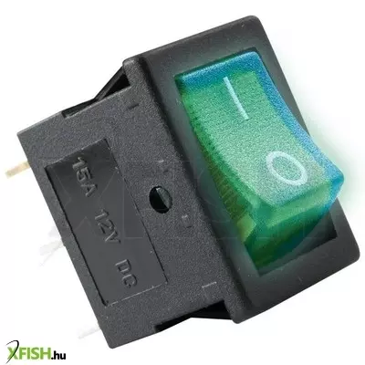 use home akv 02 világítós billenőkapcsoló, 1 áramkör - 2 állás, 12 v, zöld, szögletes