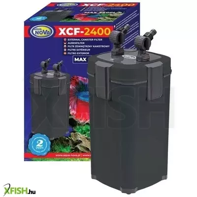 aqua nova xcf-2400 akváriumi külső szűrő 2400l/h - 9w uv-c lámpával