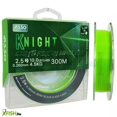 Asso Knight Aktív Fluorocarbon Monofil Távdobó Zsinór 300m 0,205mm 2,7Kg