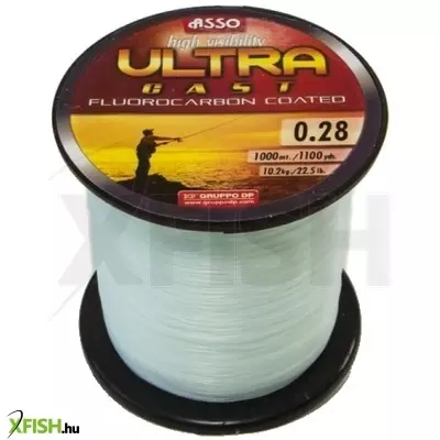 asso ultra cast 1000m 0,24 f fluorkarbon bevonatú távdobó zsinór