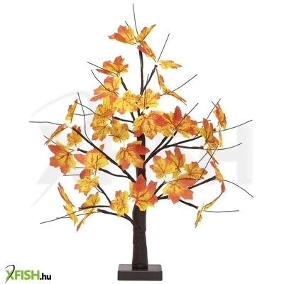 Home atm02 asztali juharfa dekoráció, 60 cm, 24 db melegfehér led, időzítő, elemes tápellátás, beltéri kivitel, fekete