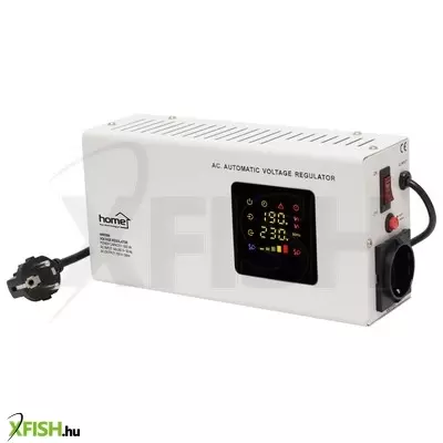 Home avr500s feszültségstabilizátor, 500va, automatikus működés, vékony kivitel, falra szerelhető, színes digitális kijelző, teljeskörű meghibásodás elleni védelem