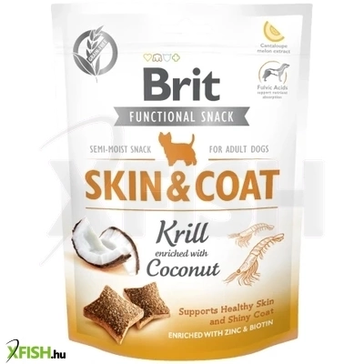 Brit Functional Snack Skin & Coat Krill Kutya Jutalomfalat 150g