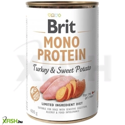 Brit Mono Protein Pulyka Édesburgonya Nedves Kutyaeledel 400g