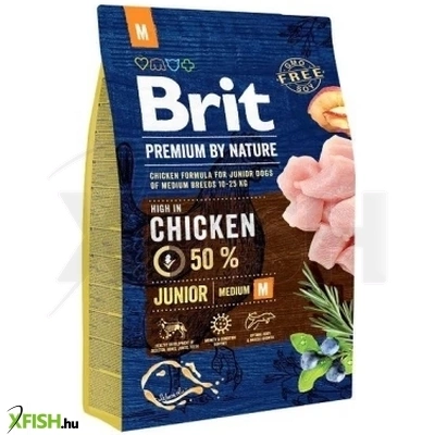 Brit Premium By Nature Junior Medium Kutyatáp 3000g