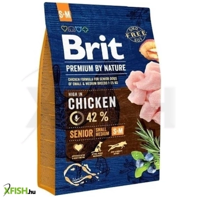 Brit Premium By Nature Senior Small Medium Kutyatáp 3000g