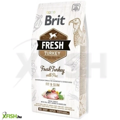 brit fresh turkey with pea light fit & slim kutyatáp 2500g