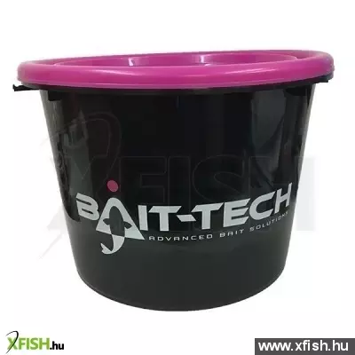 Bait-Tech Etetőanyagos Vödör Magenta Színű Tetővel 17L